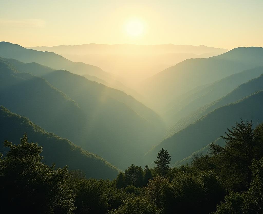A serene mountain landscape viewed through a secure lens frame